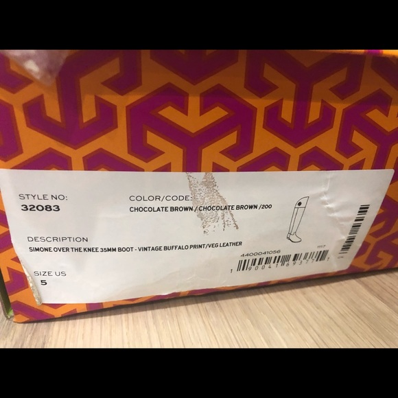Tory Burch Simone Brown over the knee boots 5 - Picture 3 of 3